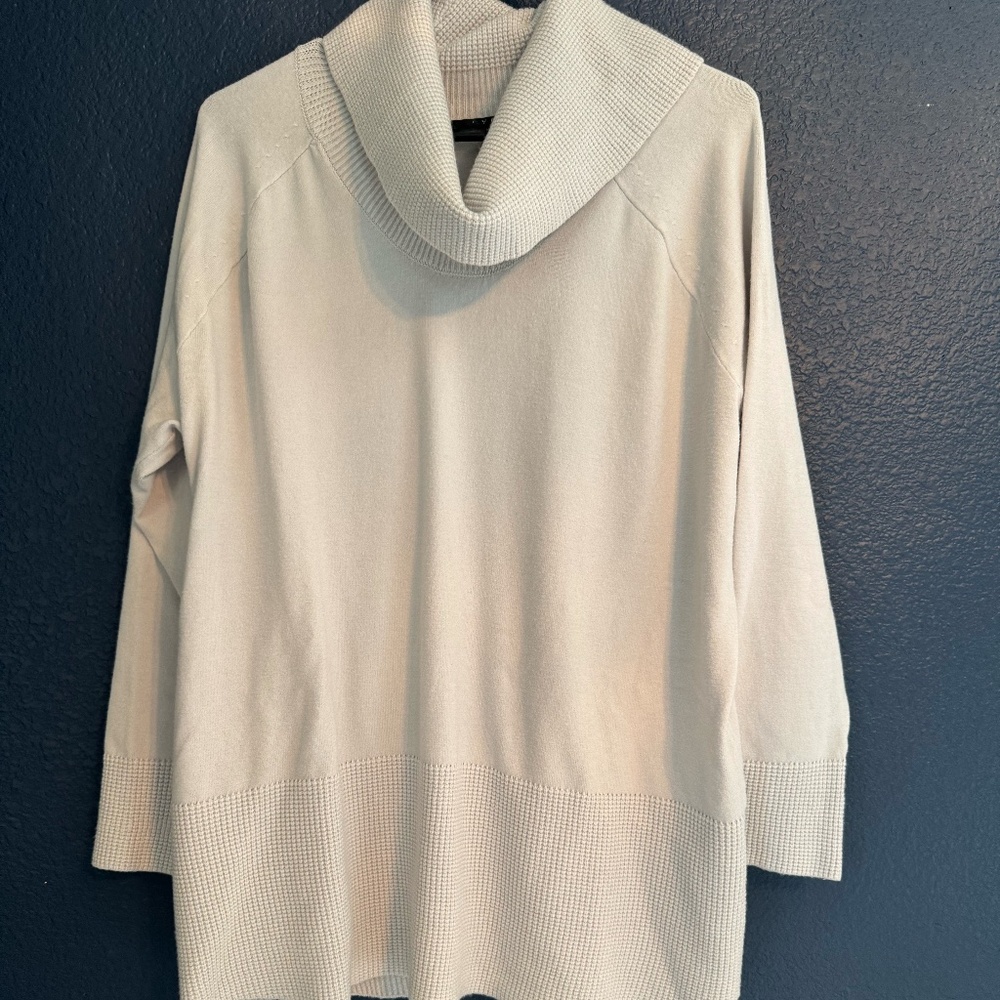 Cyrus CowlNeck Tunic Sweater Cream Size 2X